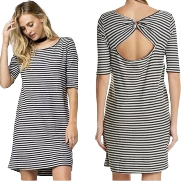 We the Free Large Frenchie Tee Dress Black and White Stripe Dress B3 - Picture 1 of 5